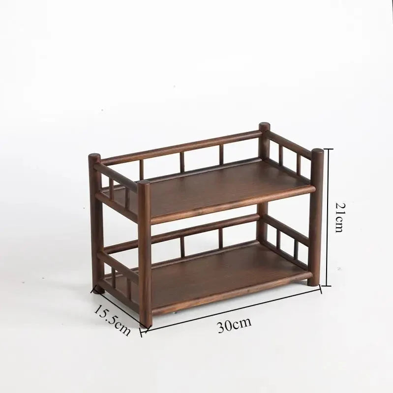 Tea and Tableware Wooden Display Shelf – Stylish Table Presentation