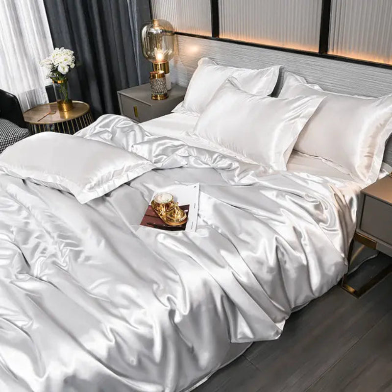 Luxury Satin Duvet Cover Set with Coordinating Pillowcases