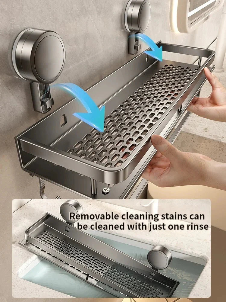 Suction Cup Shower Shelf | No Drill | Draining Rack