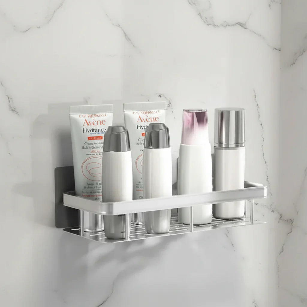 Elegant Adhesive Shelf for Effortless Bathroom Organization