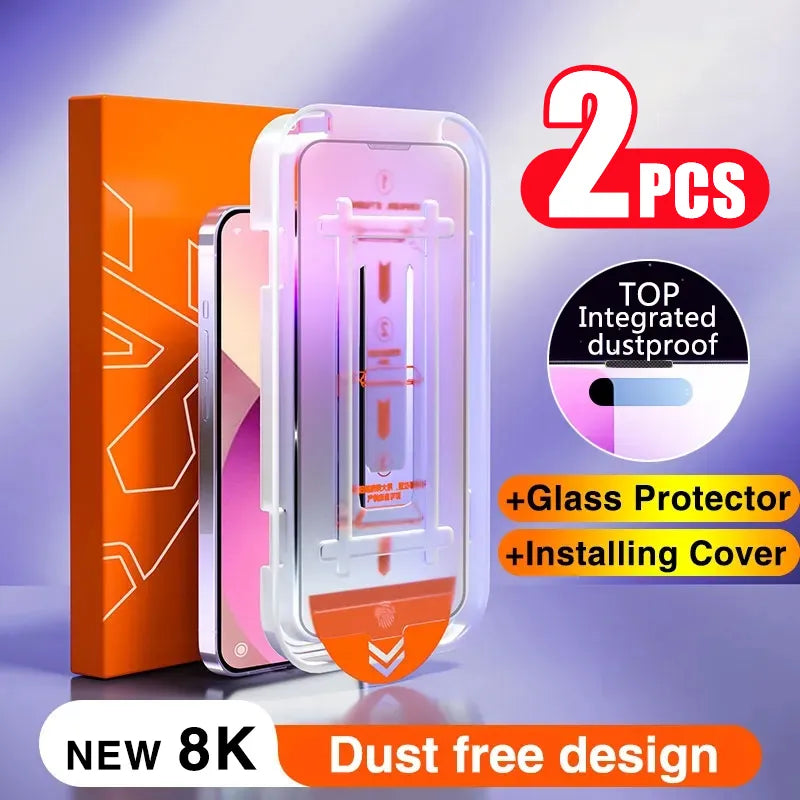 2-Pack Anti-Spy Tempered Glass Screen Protectors – Dust-Free with Alignment Kit