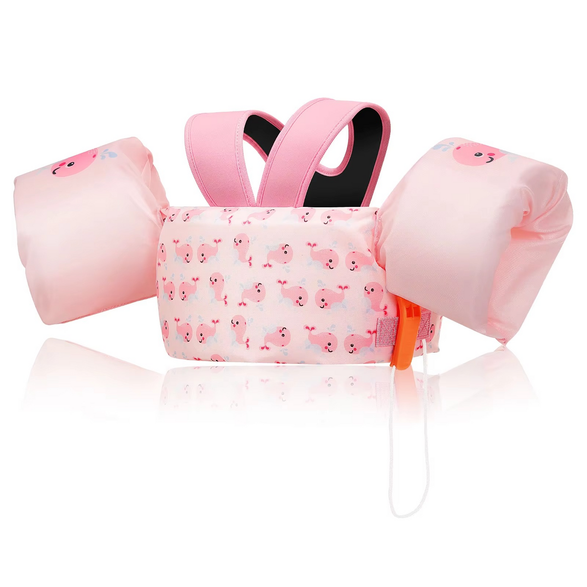 Children's Foam Swim Vest with Arm Floats and Safety Whistle