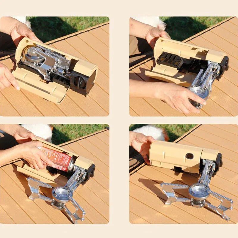Compact and Foldable Camping Stove for Outdoor Cooking – Aluminum Butane Propane Cooker
