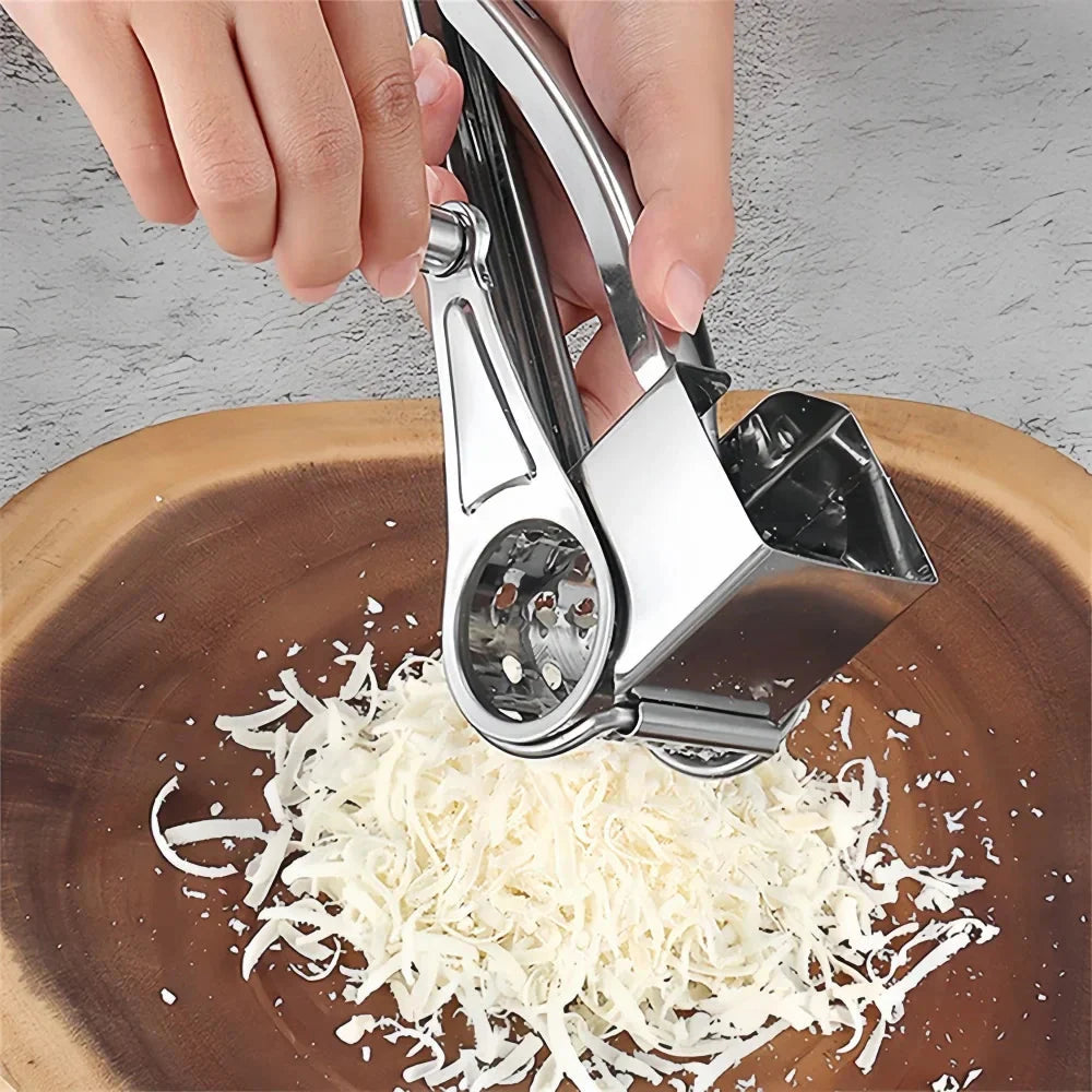 Hand Crank Stainless Steel Cheese Grater – Rotary Design