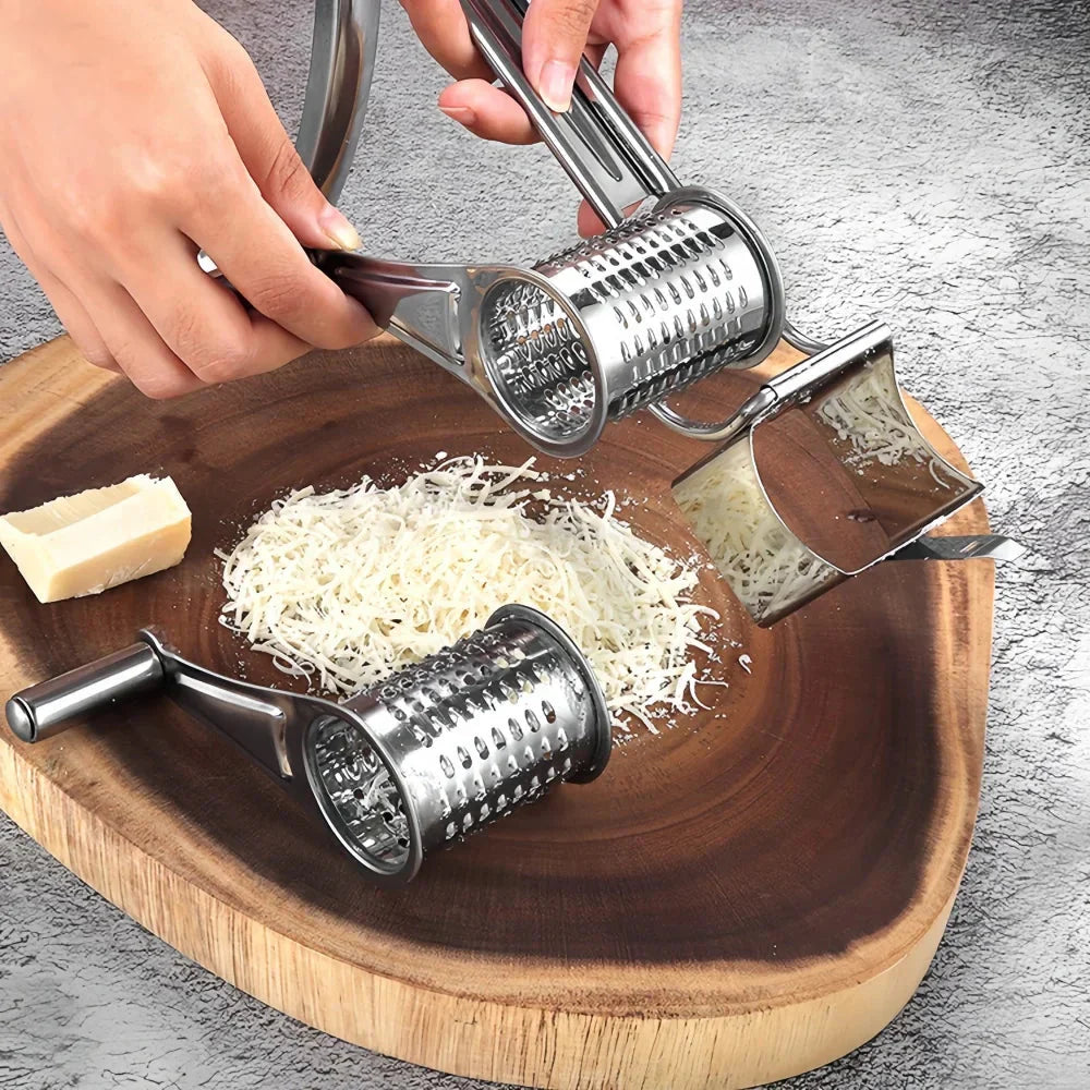 Hand Crank Stainless Steel Cheese Grater – Rotary Design