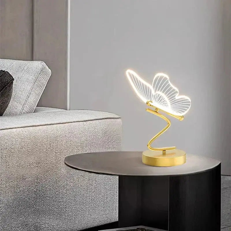 LED Table Lamp with Acrylic Wings – Elegant Butterfly Design