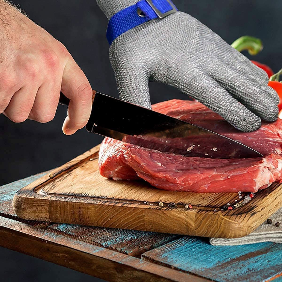 Cut-Resistant Steel Mesh Gloves for Safe Cutting and Handling