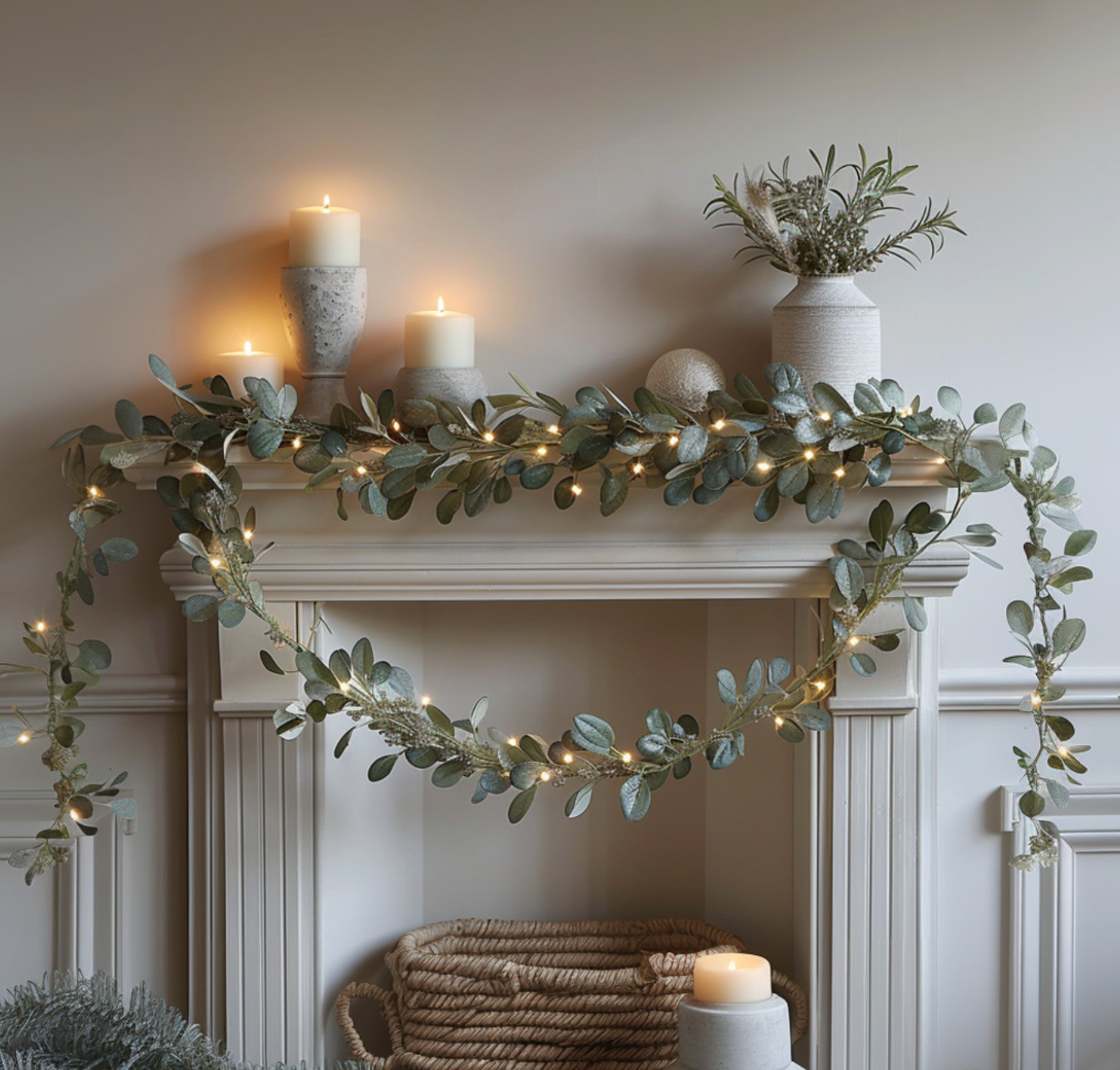 Warm White LED String Lights in Olive Branch Design – 2 Meters