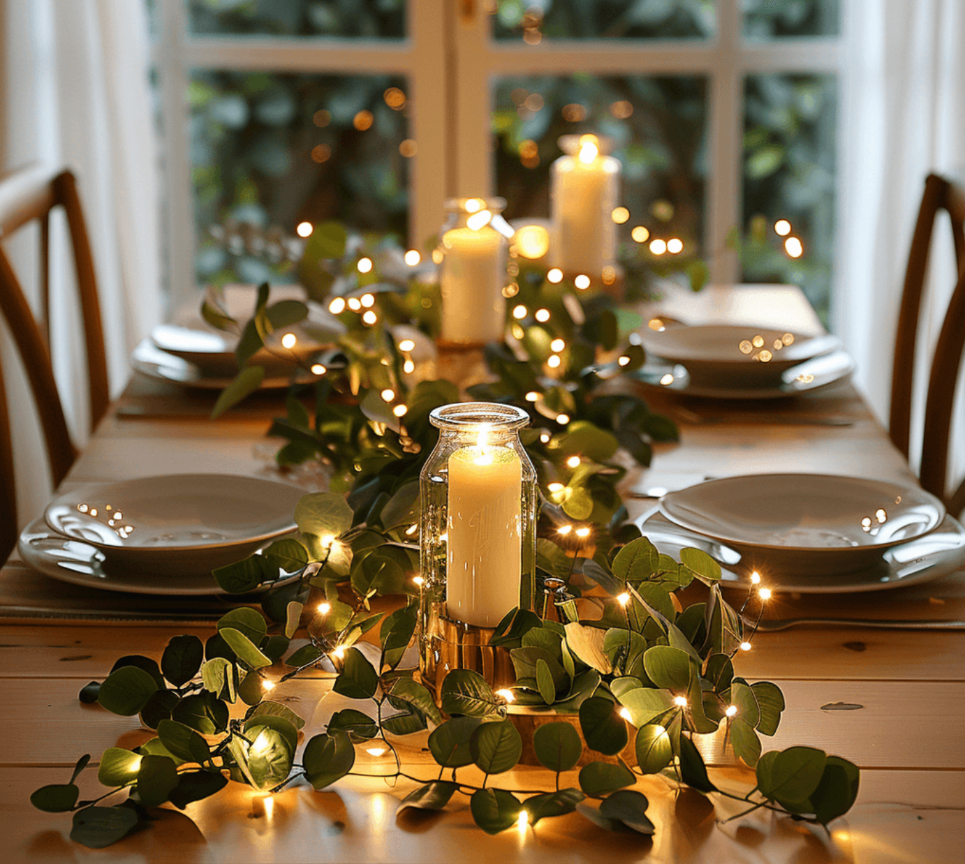 Warm White LED String Lights in Olive Branch Design – 2 Meters