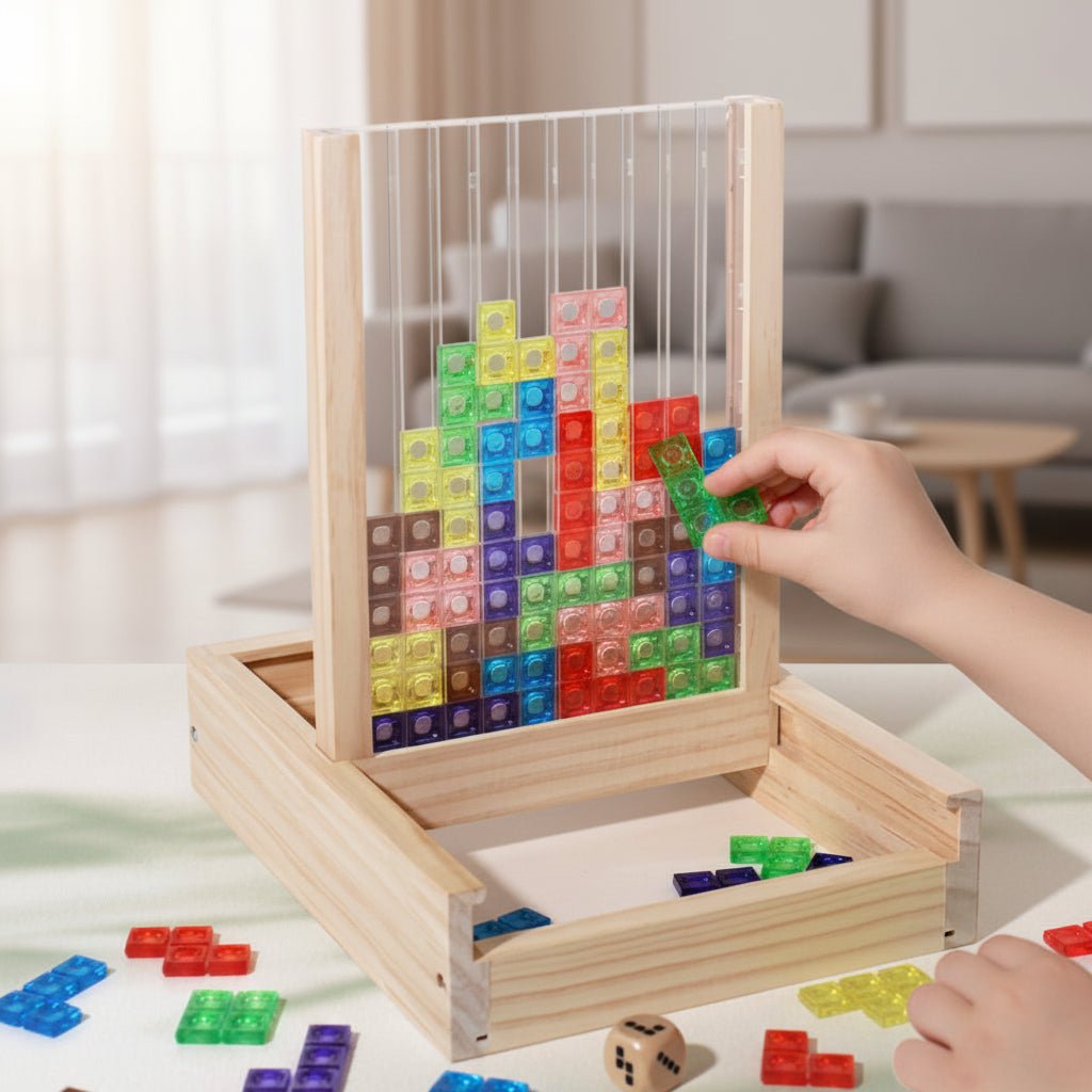 Eco-Friendly Tetris Puzzle for Family Bonding and Brain Boosting