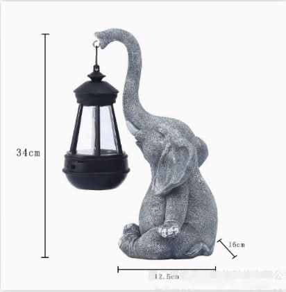 Solar Garden Lantern Light in Elephant Design