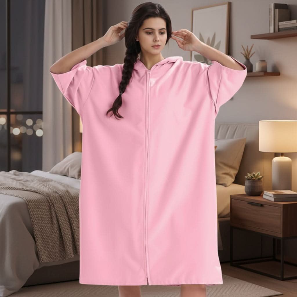 Hooded Swim Cover-Up in Terry Cloth with Pockets