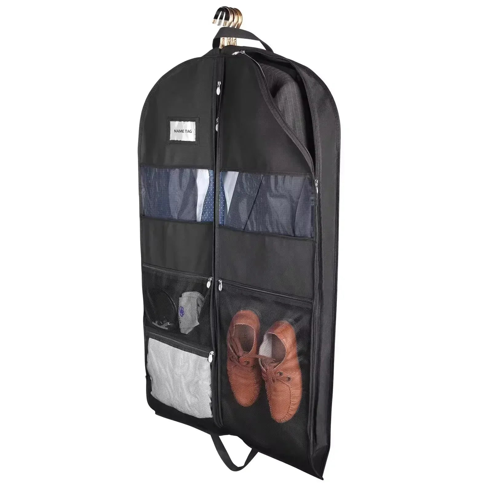 Travel Garment Bag Featuring Dual-Sided Zipper