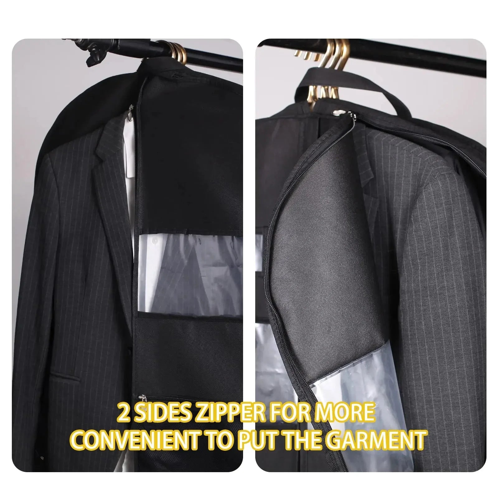 Travel Garment Bag Featuring Dual-Sided Zipper