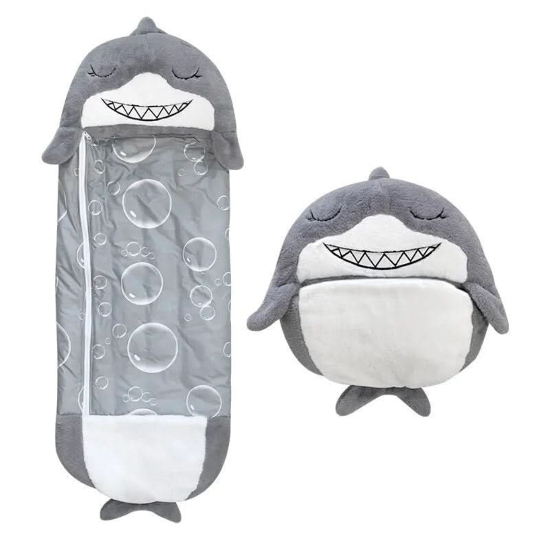Convertible Plush Sleeping Bag with Companion Toy for Kids