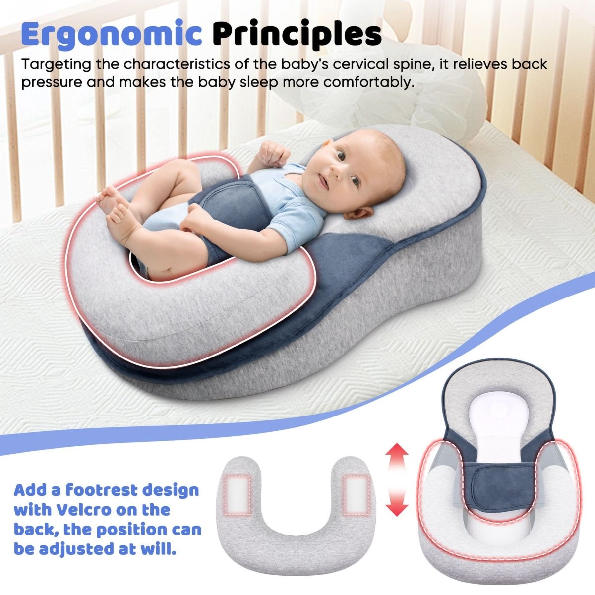 Safe Sleep Support Pillow for Baby – Ergonomic Design