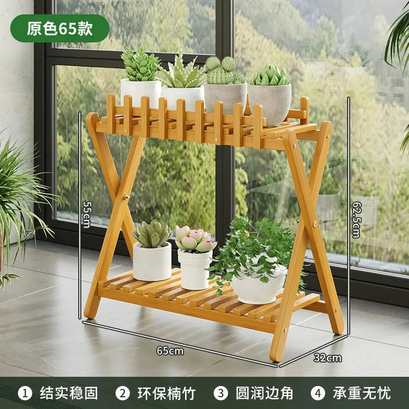 2-Tier Bamboo Plant Stand – Decorative Fencing in 3 Sizes