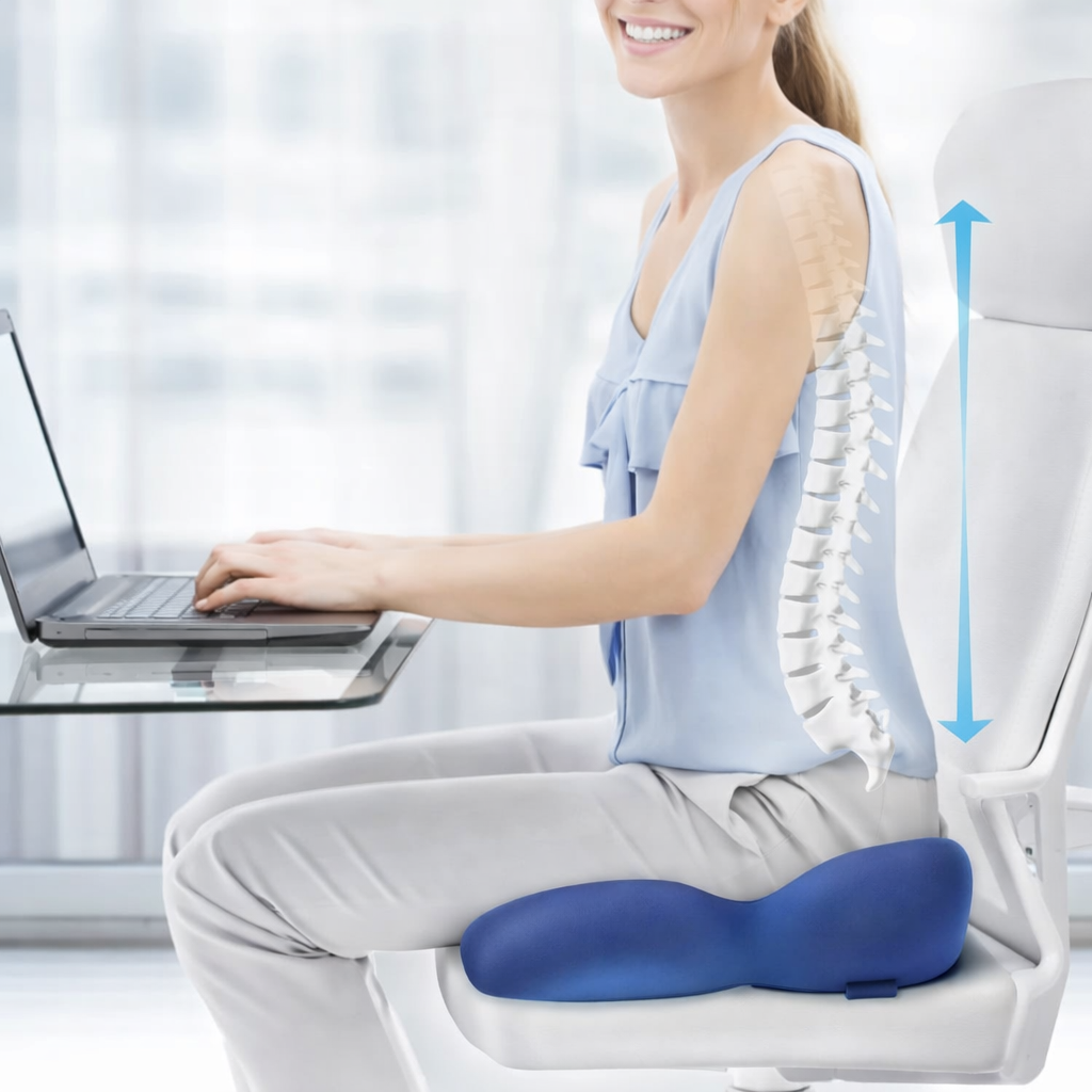 Comfort Support Cushion with Memory Foam for Tailbone Relief