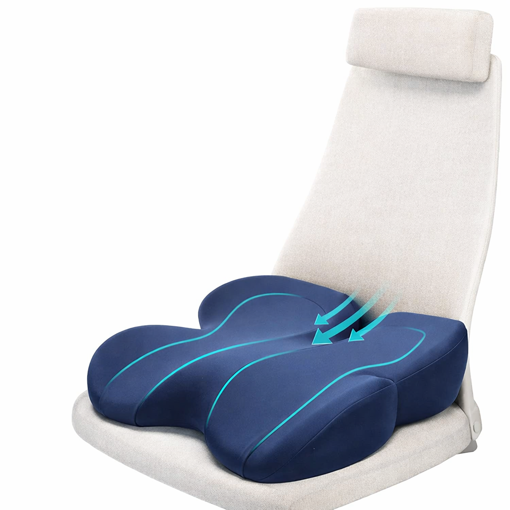 Comfort Support Cushion with Memory Foam for Tailbone Relief