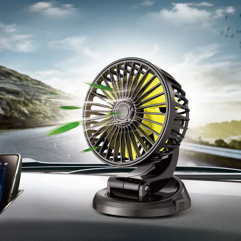 Rotatable Auto Ventilator – 12V/24V/5V with USB or Cigarette Lighter