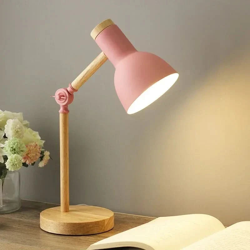 Adjustable Wooden Desk Lamp for Eye Comfort and Soft Lighting