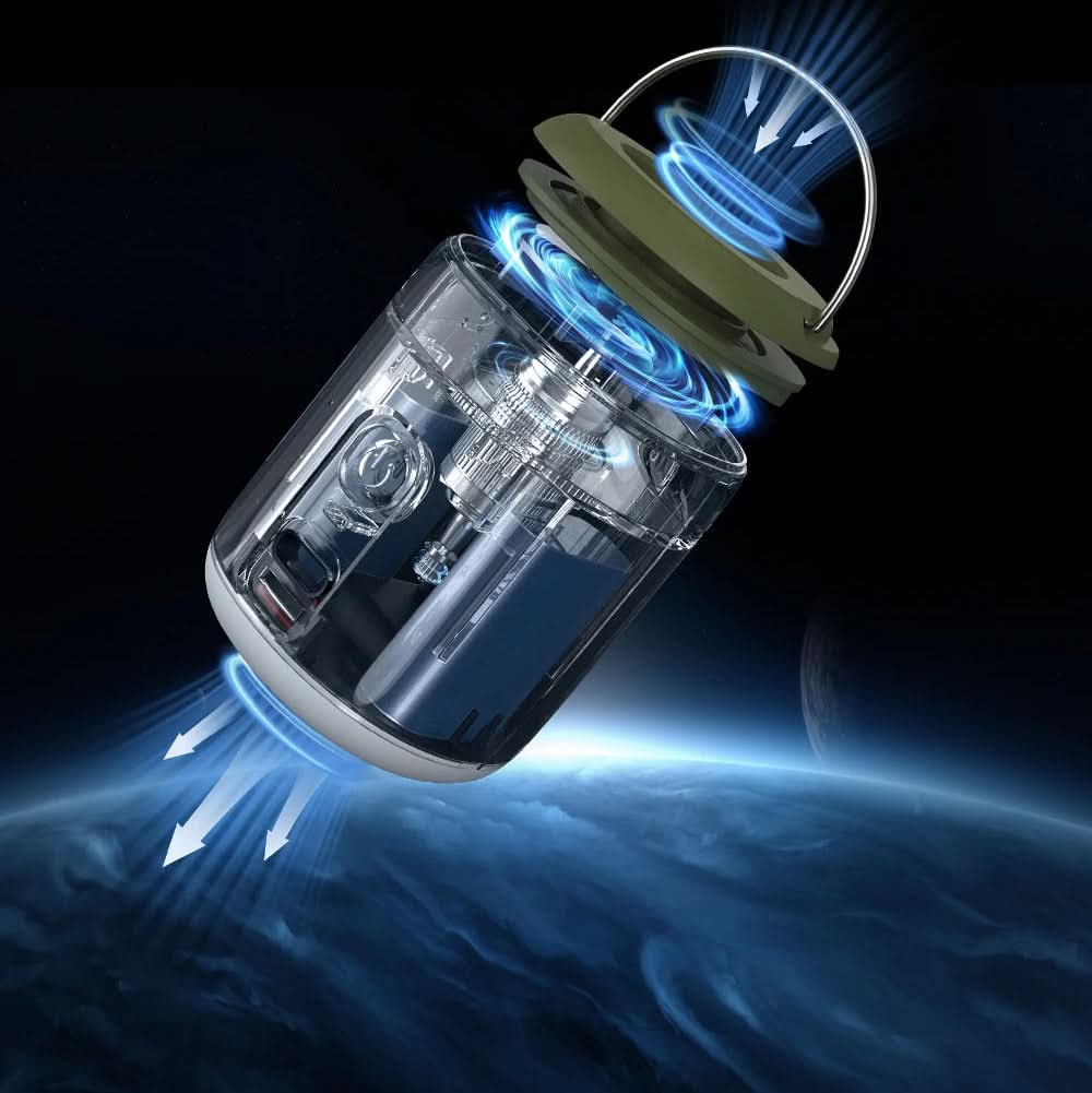 Compact Air Pump with Integrated Camping Lantern