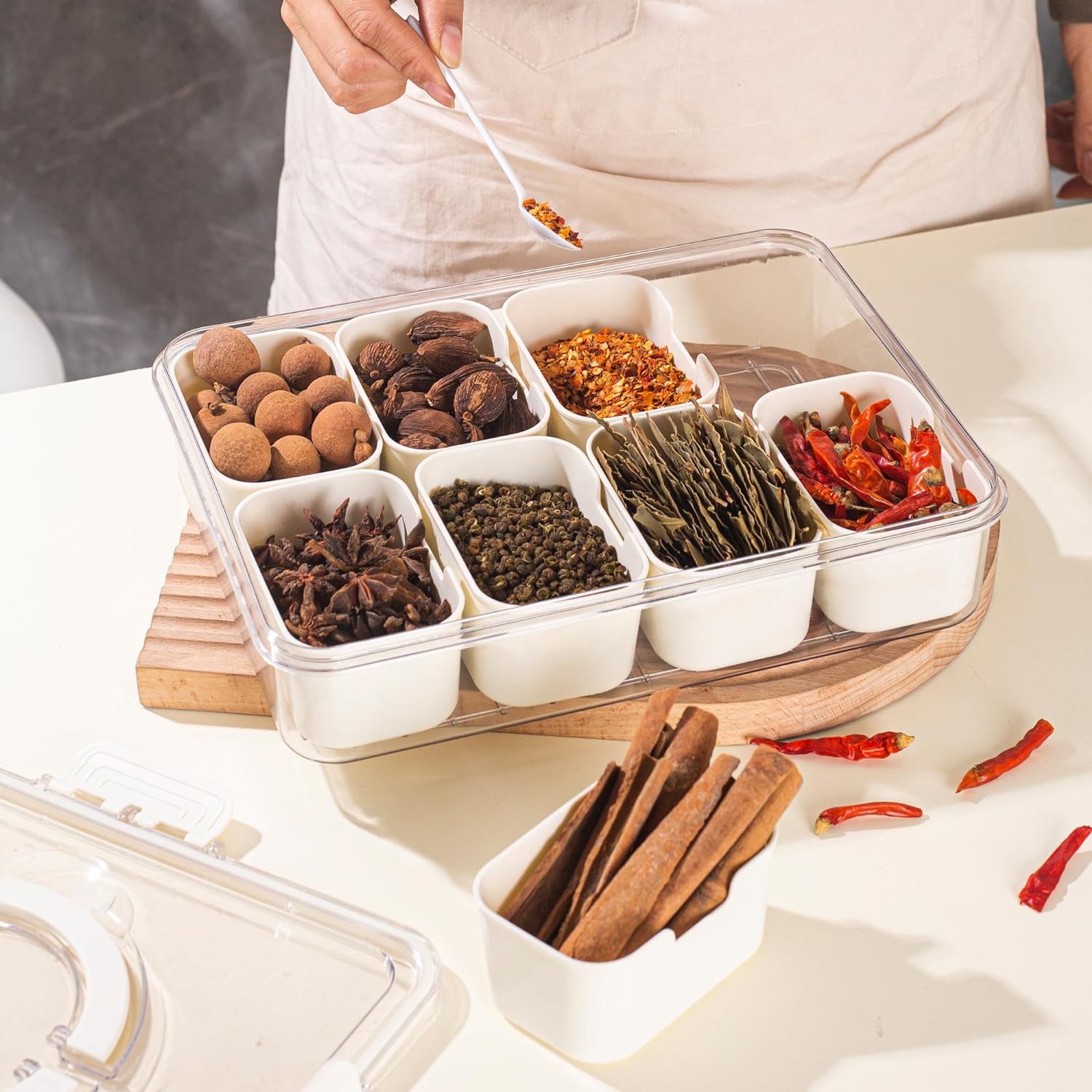 Stylish 8-Section Serving Platter with Comfortable Handles