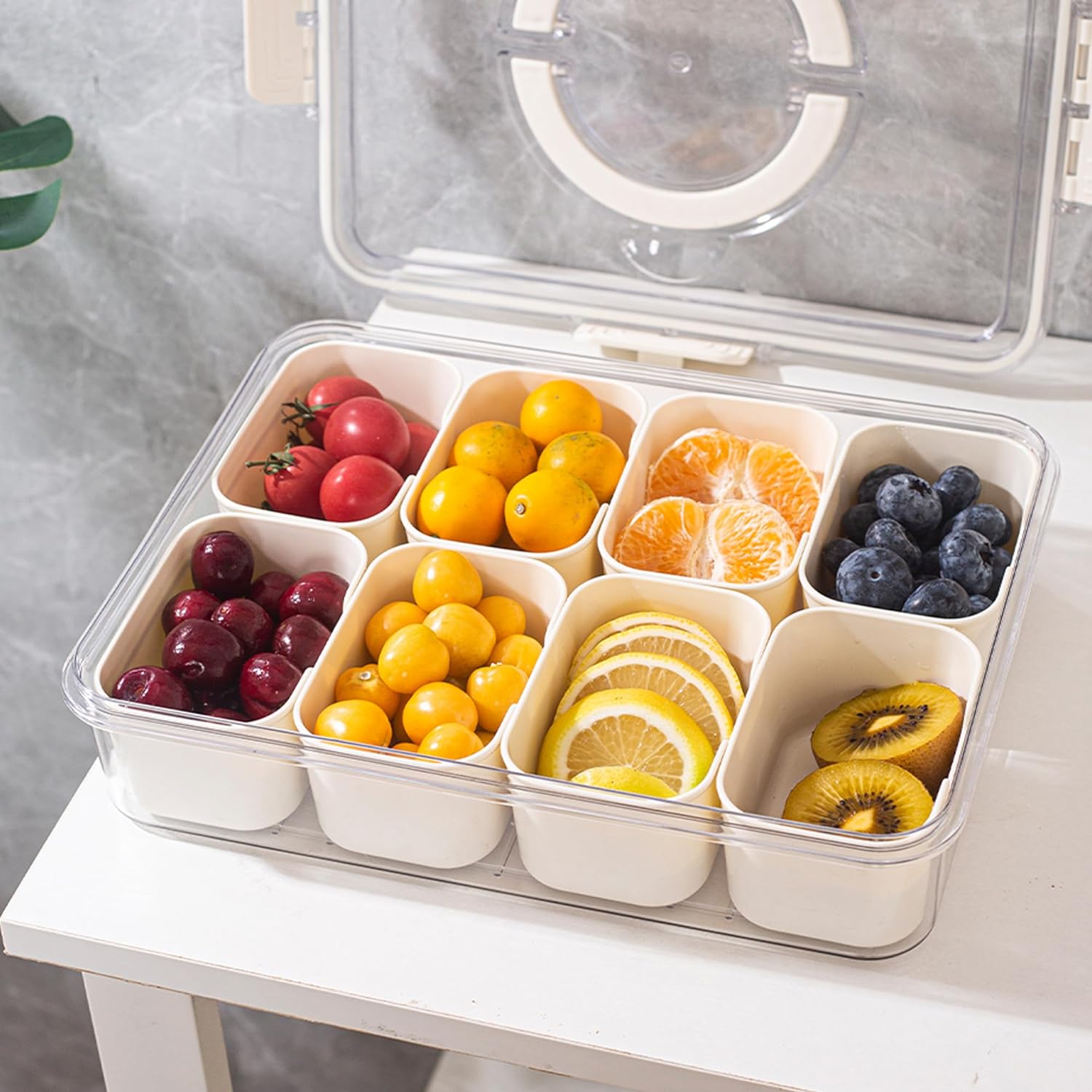 Stylish 8-Section Serving Platter with Comfortable Handles