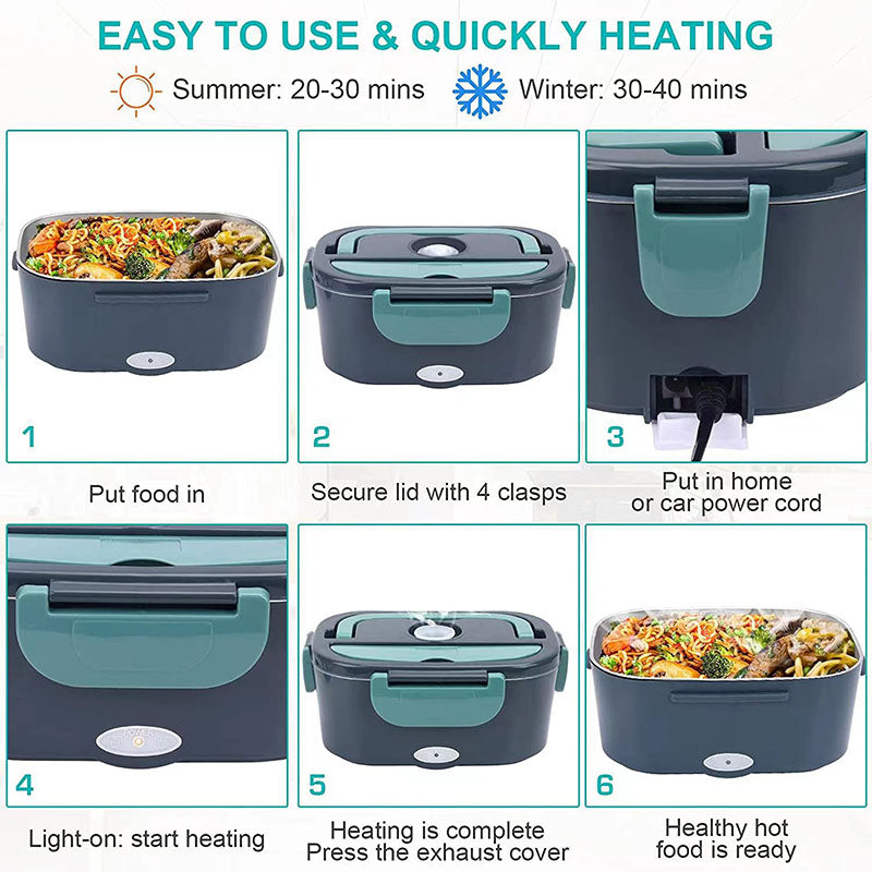 Electric Food Warmer 60W – Portable 1.5L Lunch Box with Leak-Proof Design