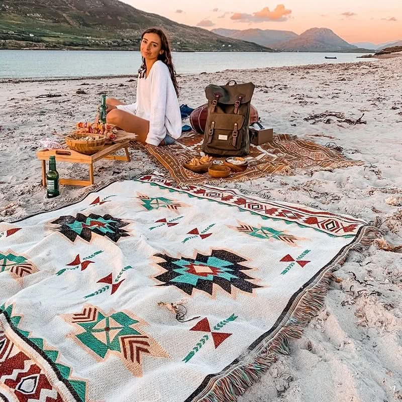 Bohemian Travel and Sofa Linen Blanket
