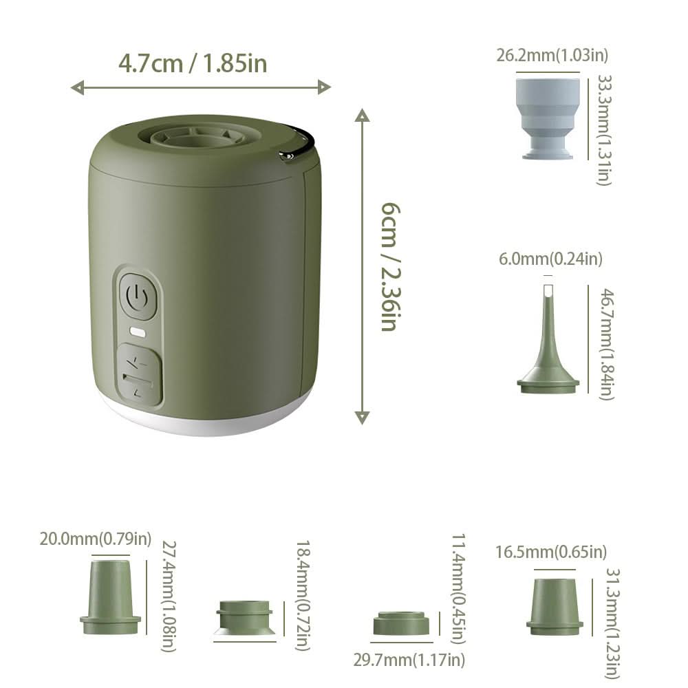 Compact Air Pump with Integrated Camping Lantern