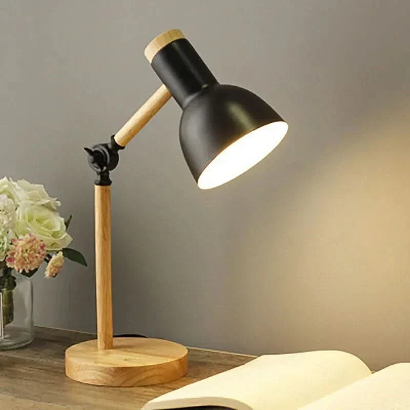 Adjustable Wooden Desk Lamp for Soft Eye Comfort