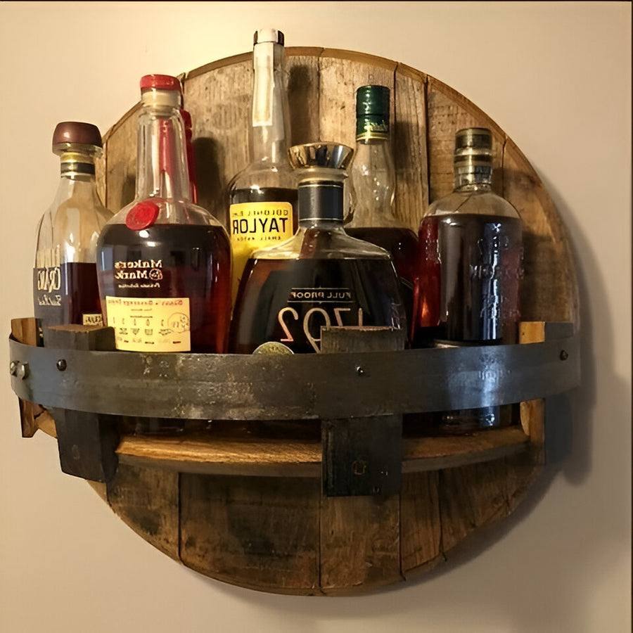 Rustic Oak Wall Shelf with Steel Reinforcement