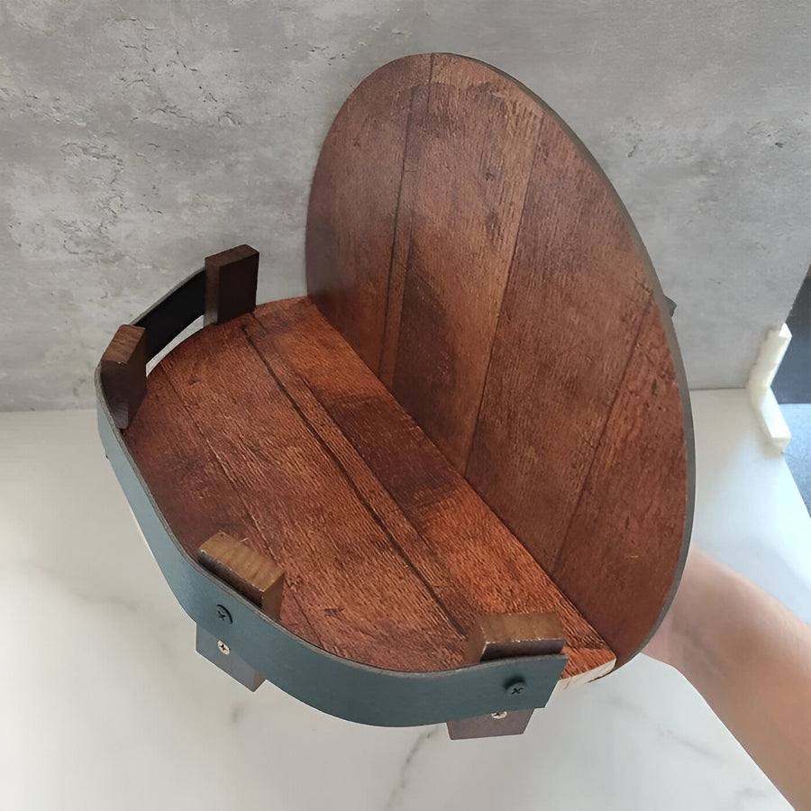 Rustic Oak Wall Shelf with Steel Reinforcement