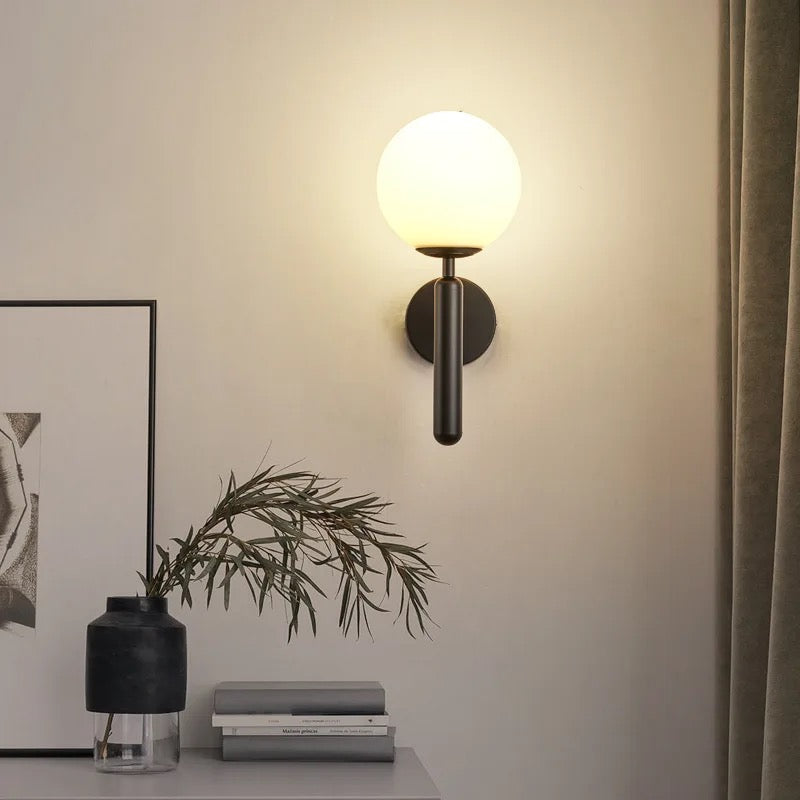 Sleek Glass Wall Light Fixture with E27 Socket for Cozy Ambiance