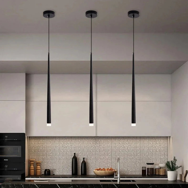 Elegant Height-Adjustable Glass Pendant Light with LED