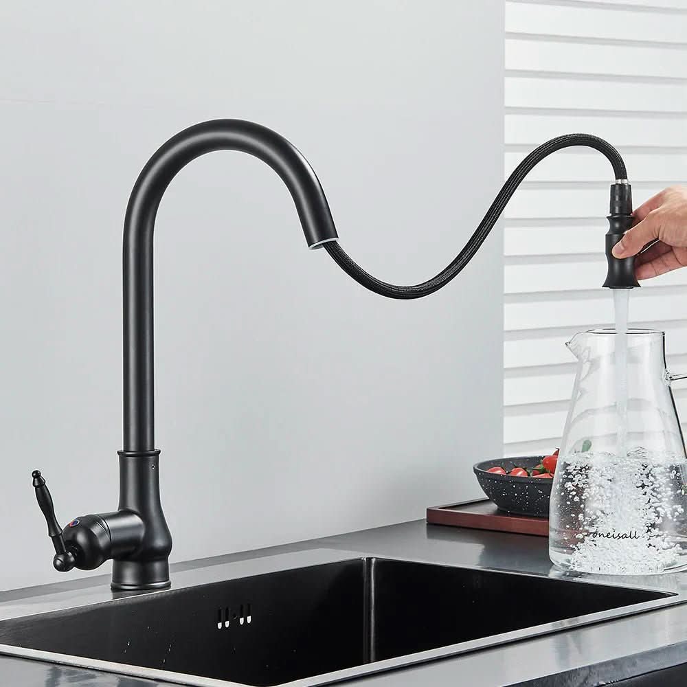 Antique High Arc Sink Mixer – Pull-Out Kitchen Faucet