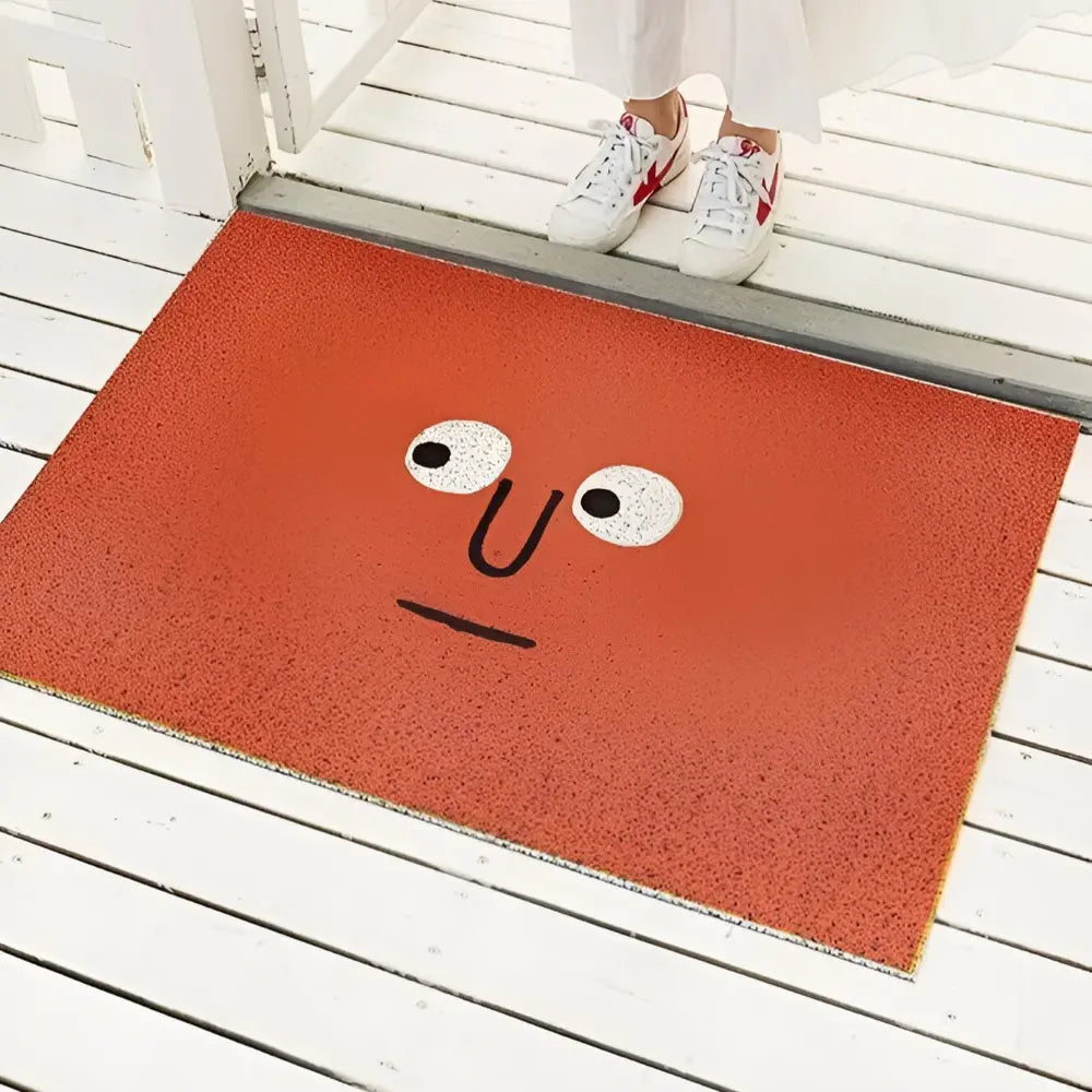 Non-Slip Smiley Print PVC Door Mat – 40 × 60 cm, Easy to Maintain