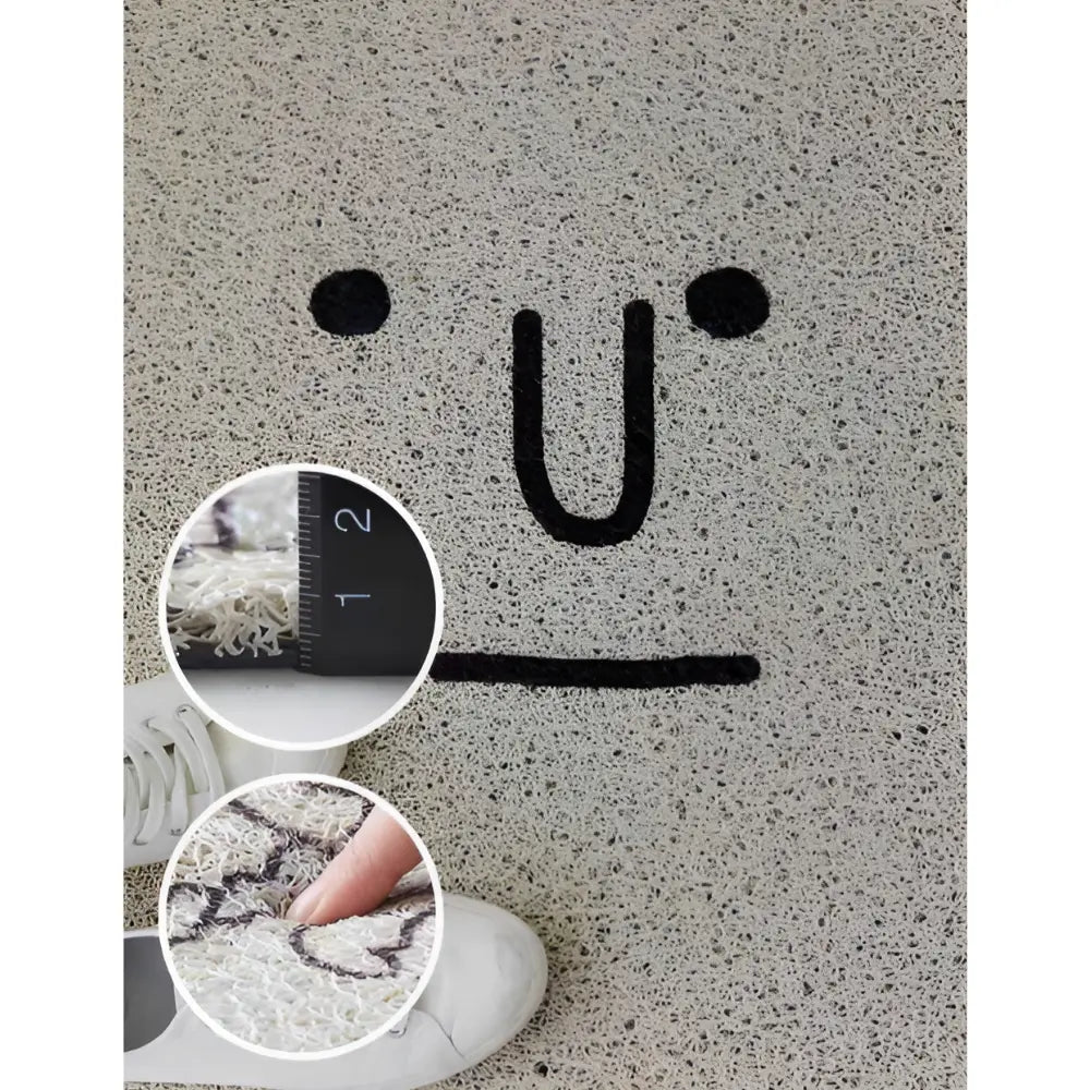 Non-Slip Smiley Print PVC Door Mat – 40 × 60 cm, Easy to Maintain
