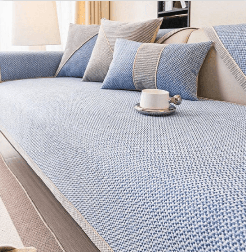 Cotton Linen Sofa Cover | Breathable | Non-Slip Latex | Weavlock