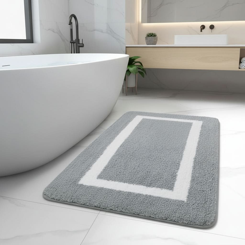 Non-Slip Bathroom Rug - Soft Microfiber Bath Mat for Comfort and Safety