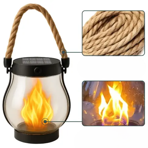 Flickering Flame Solar Lantern for Garden – Nighttime Illumination