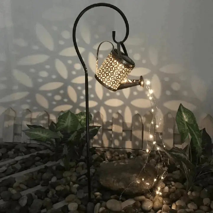 Solar Lantern with Watering Can Design – Automatic Light & Rain Sounds for Garden