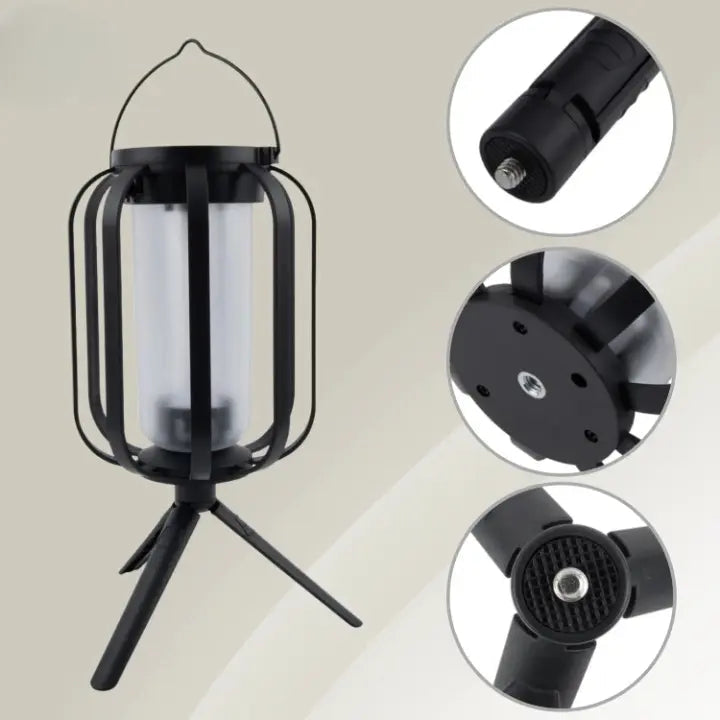 LED Solar Lantern with Flame Simulation