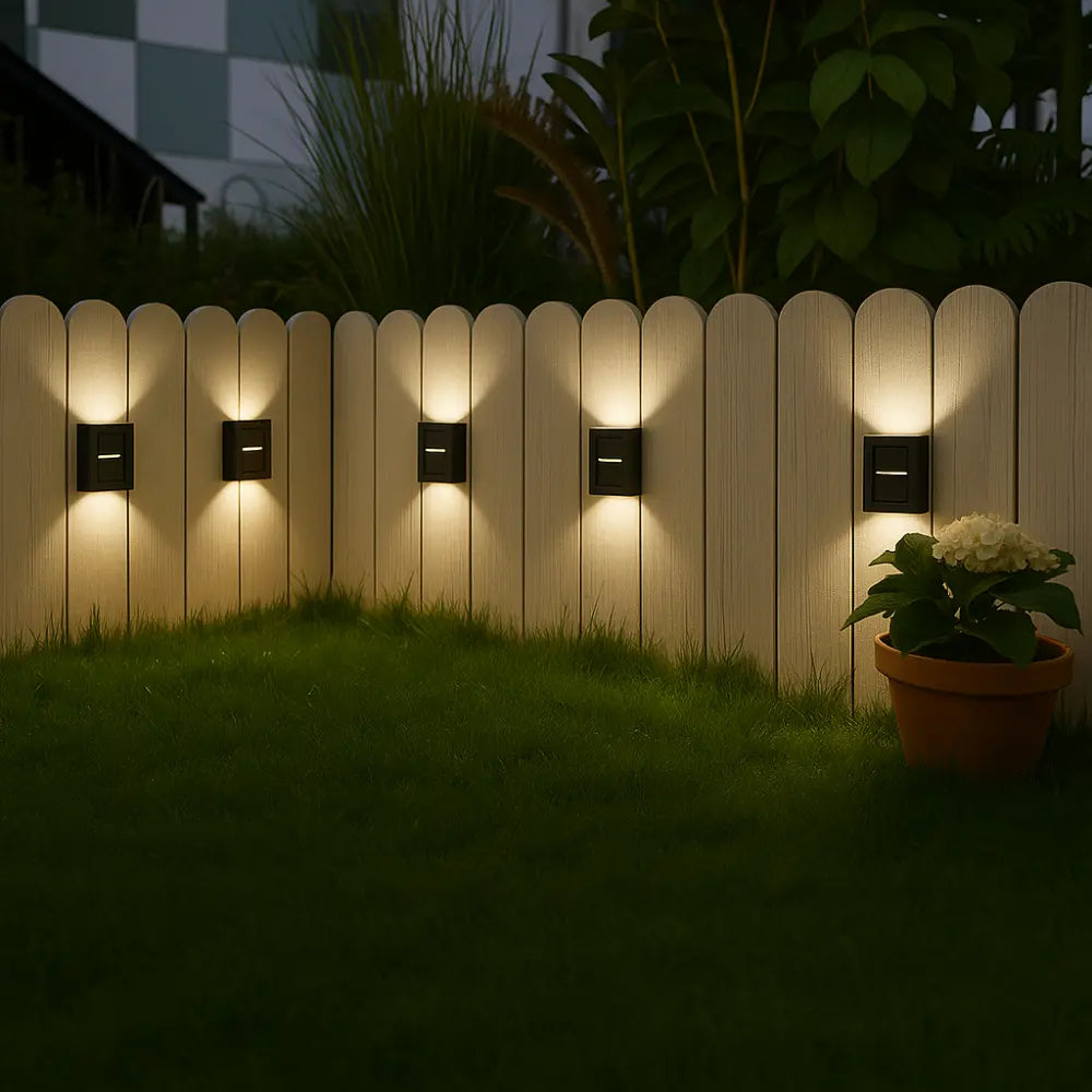 Wireless Solar Wall Light Set of 4 - Soft White Illumination