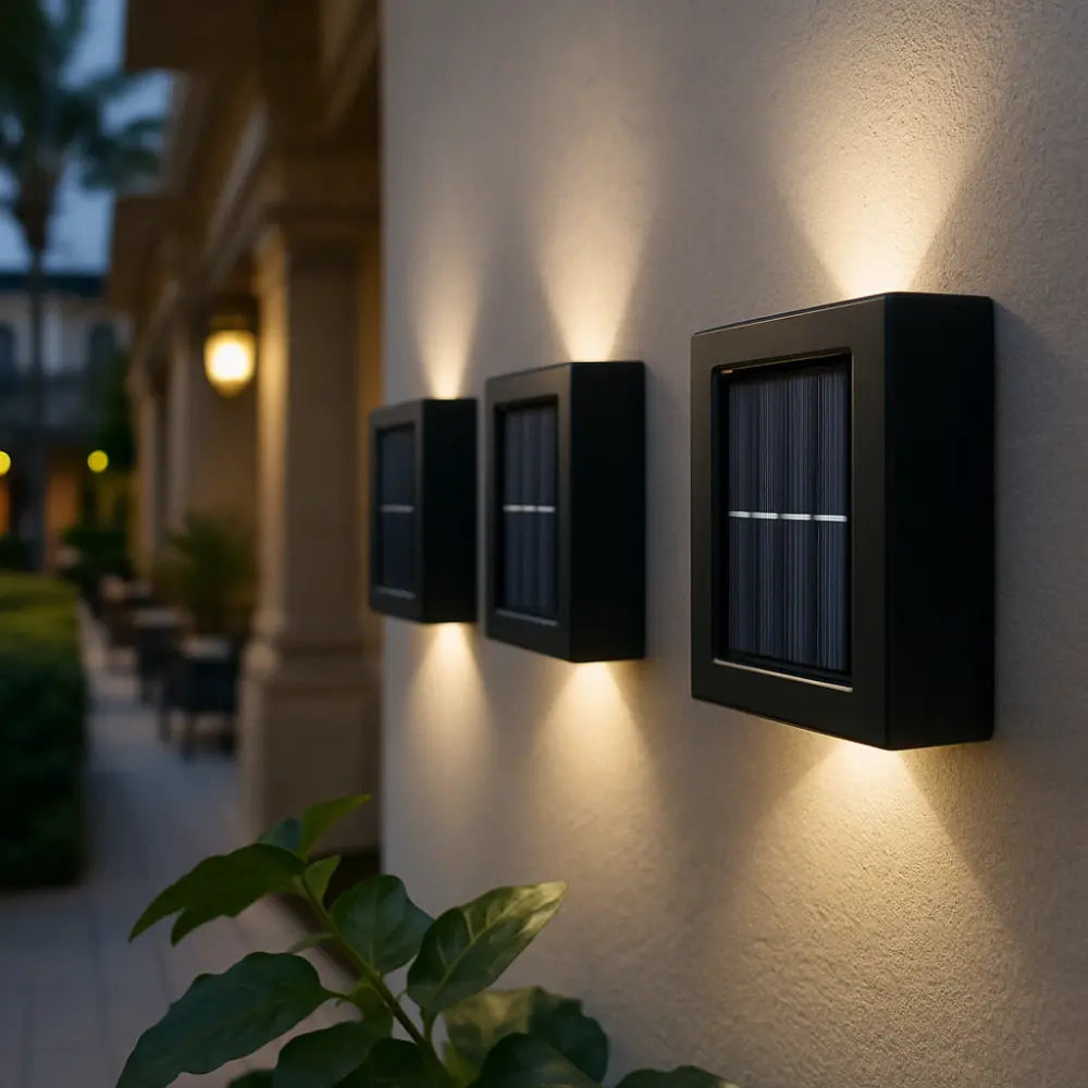Wireless Solar Wall Light Set of 4 - Soft White Illumination