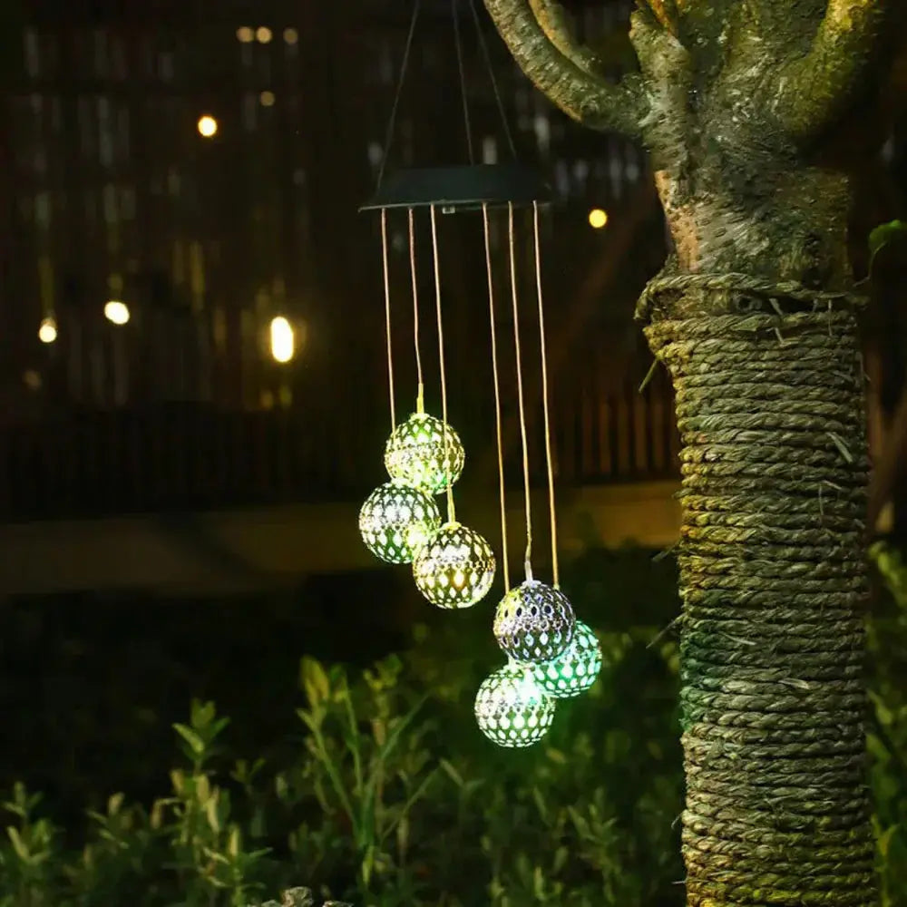 Color-Changing LED Solar Wind Chime – Illuminating Garden & Balcony
