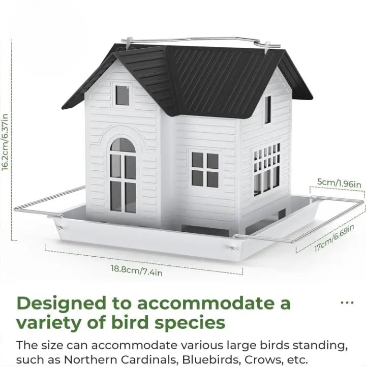 Weatherproof Metal Cottage Birdhouse with LED Light