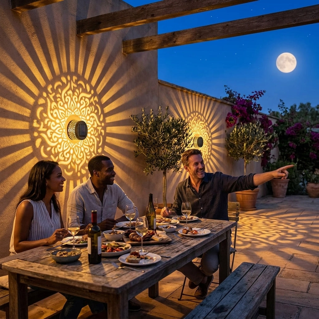 Solar Wall Light | Mandala Design | Automatic Activation