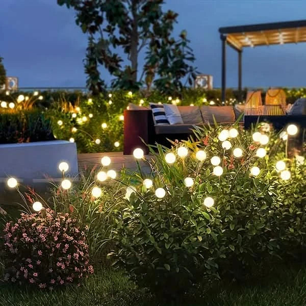 Solar-Powered Outdoor Firework Decorations for Contemporary Gardens
